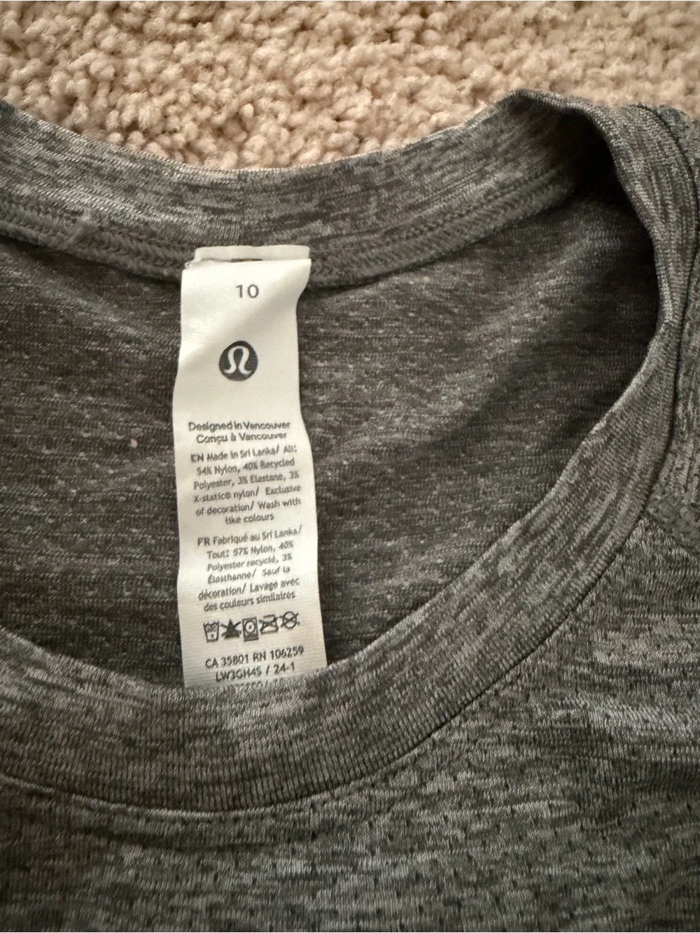 Lululemon Swiftly Cropped Gray Long-Sleeve